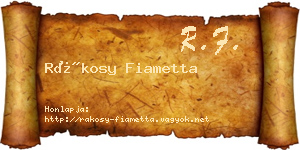 Rákosy Fiametta névjegykártya